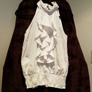 DIMRI Off-White Ruffled Sleeveless Top